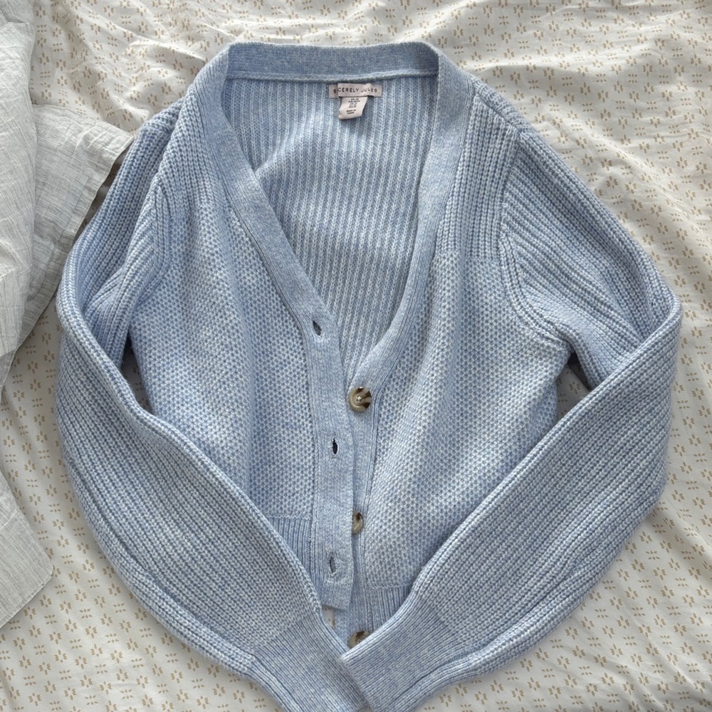 Sincerely Jules Light Blue Knit Cardigan